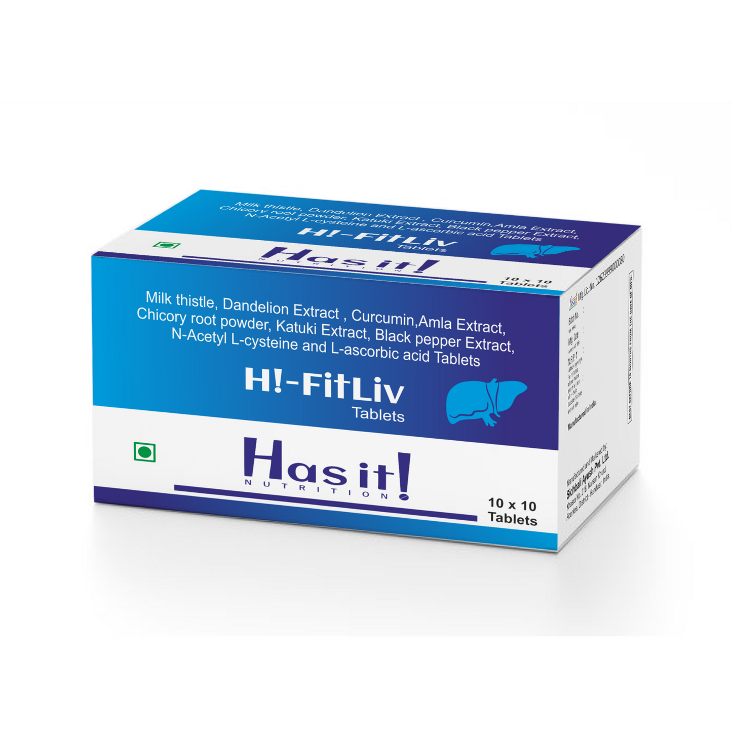 Hasit Hi Fit Liv Tablet | Milk Thistle & Ayurvedic Blend Tablet | Improves Liver Function | 100 Tabs