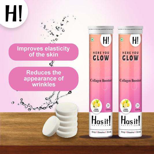 Here You Glow | Vegan Collagen Booster | 20 Effervescent Tablet