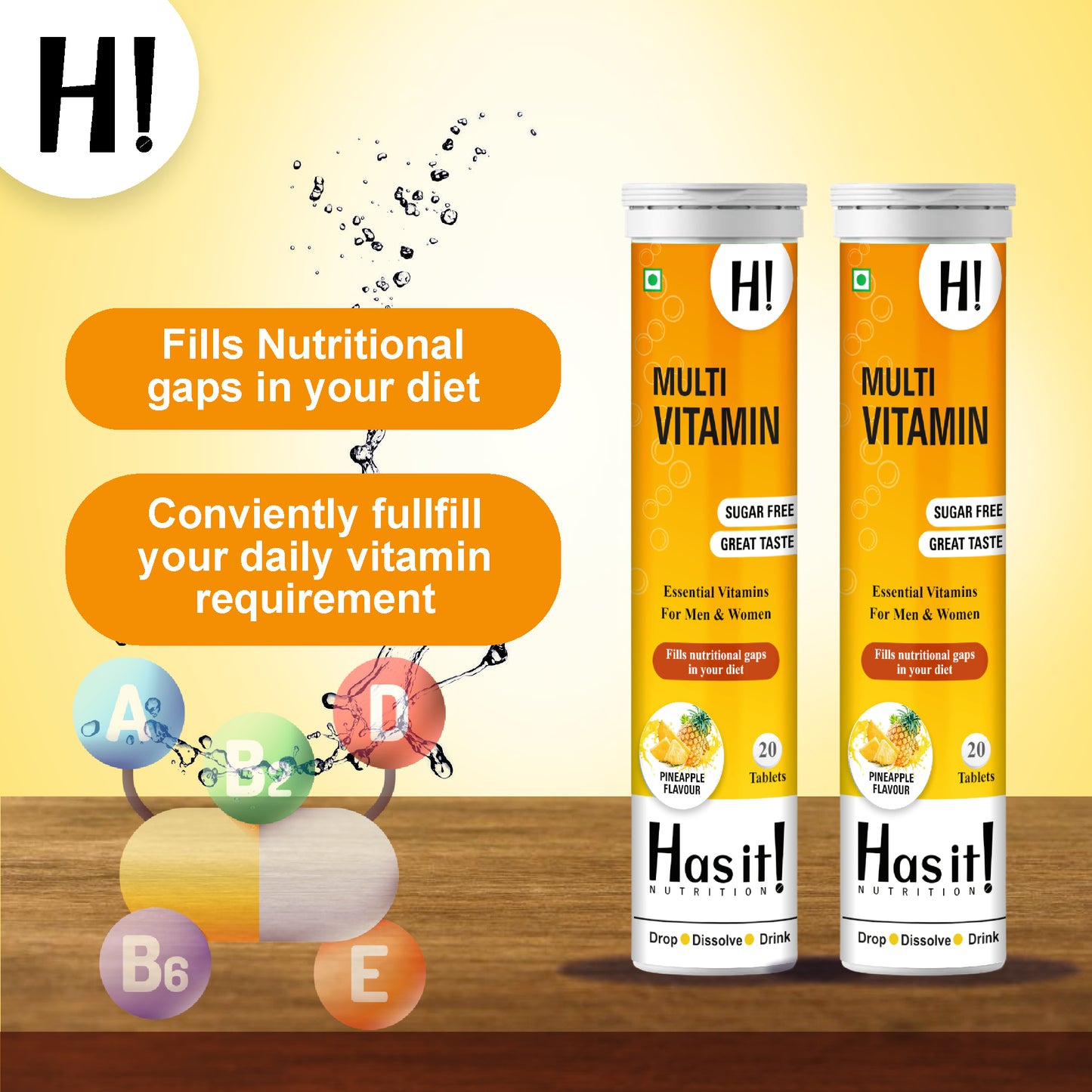 Has It| Multivitamins Effervescent Tablets | Every essential multivitamin