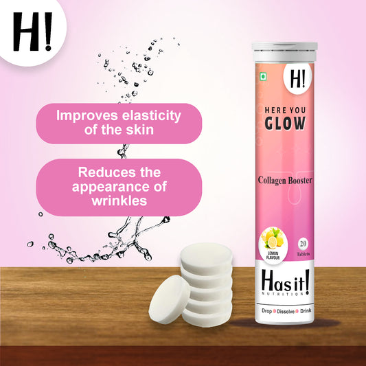 Here You Glow | Vegan Collagen Booster | 20 Effervescent Tablet