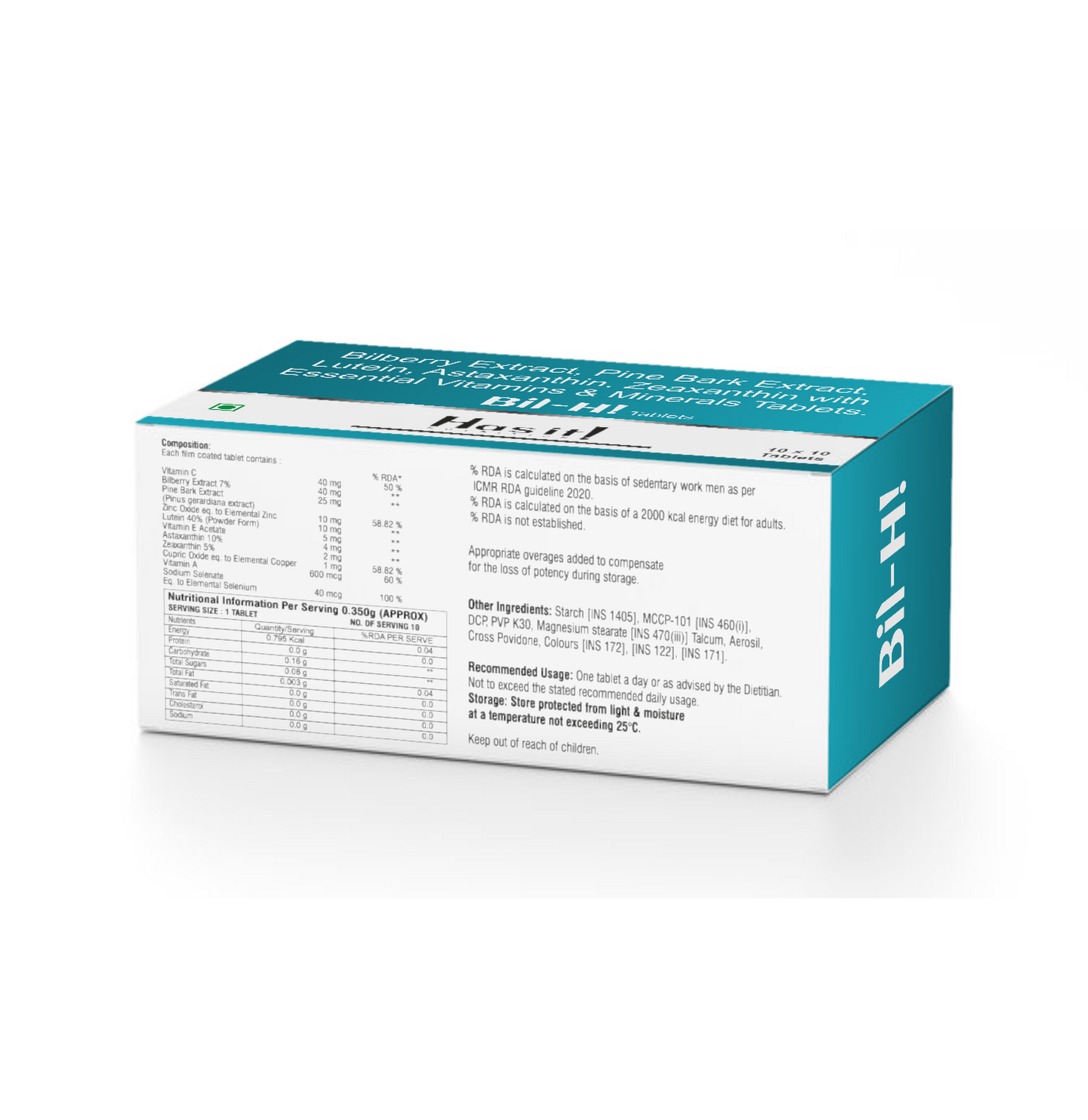 Bill -Hi| 10x10| Pack of 100 Tablets