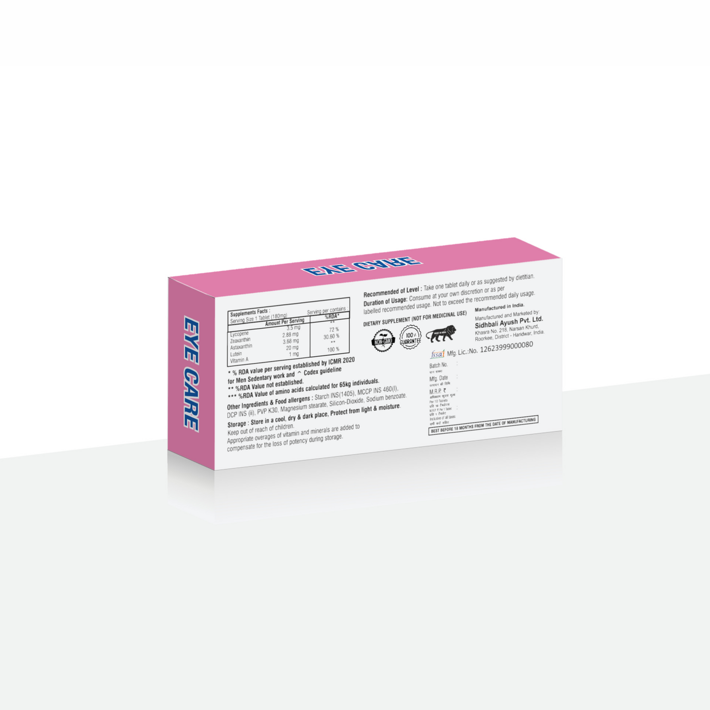 Eye Care | Unique Formula for eye health| Pack of 30 tablets
