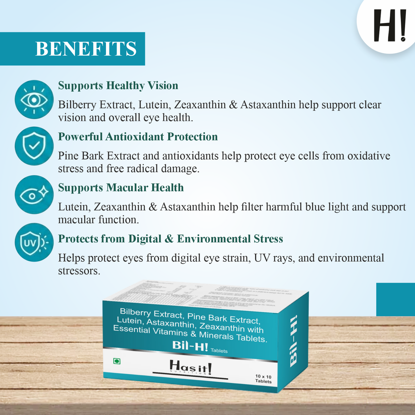 Bill -Hi| 10x10| Pack of 100 Tablets