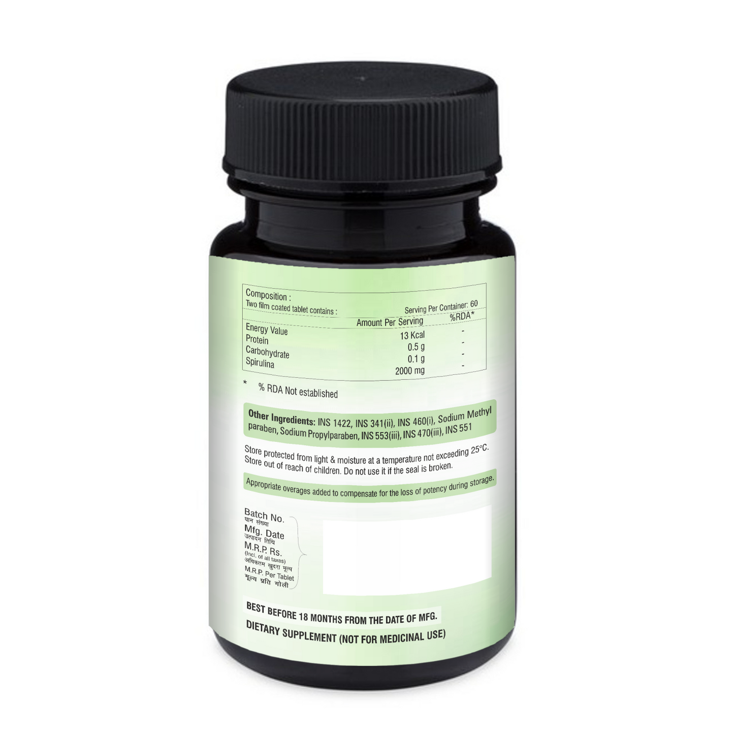 Hi Spirulina | Superfood| Protein Punch| Pack of 60 tablets