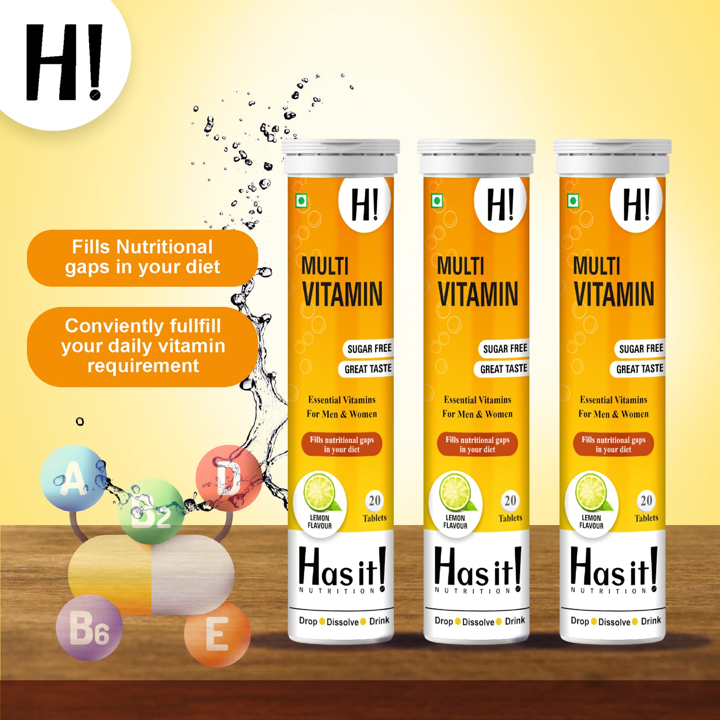 Has It| Multivitamins Effervescent Tablets | Every essential multivitamin